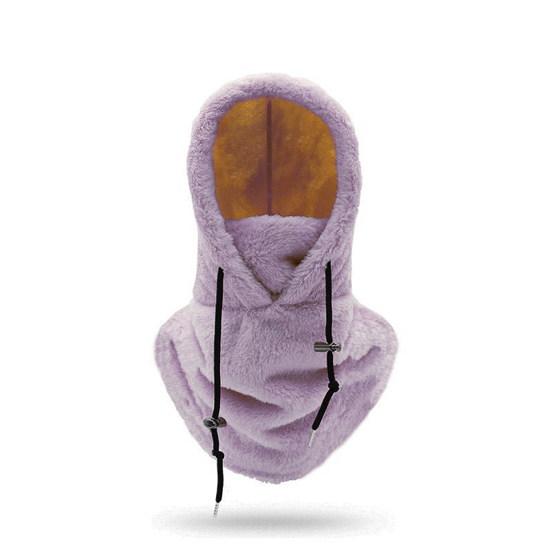 đâĄLAST DAY SALE 49% OFFđSherpa Hood Ski Mask, Drawstring Face Cover Coldproof Warm Cap Hat