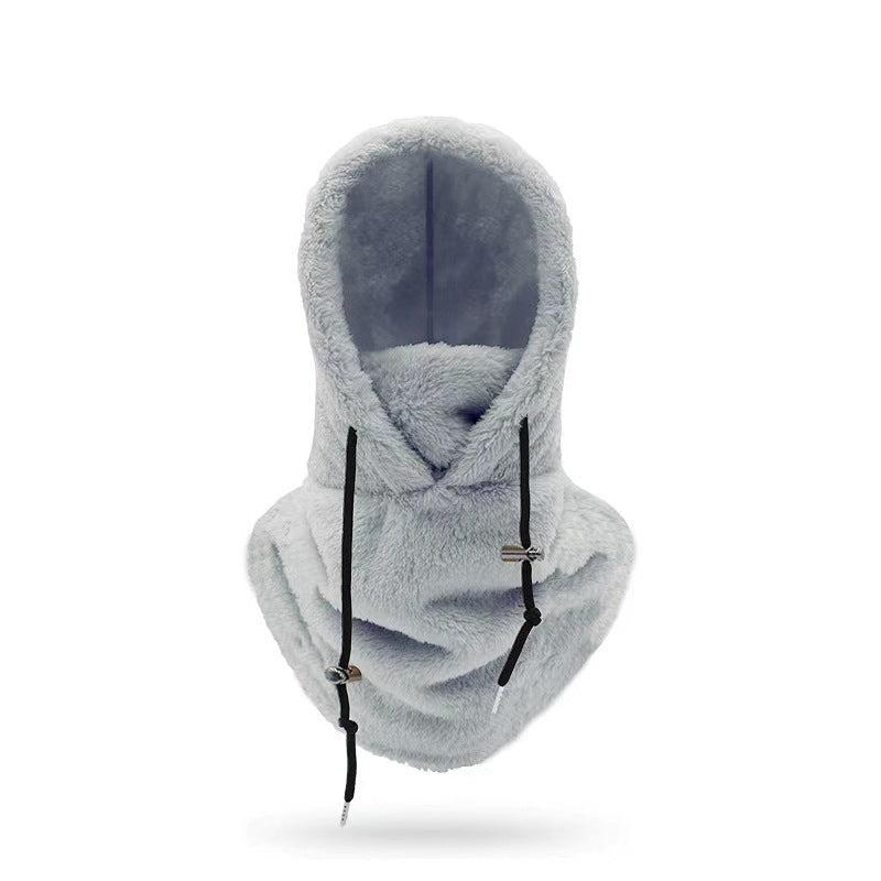 🏆⚡LAST DAY SALE 49% OFF🎁Sherpa Hood Ski Mask, Drawstring Face Cover Coldproof Warm Cap Hat