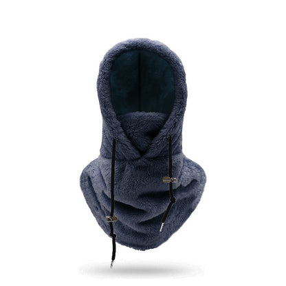 🏆⚡LAST DAY SALE 49% OFF🎁Sherpa Hood Ski Mask, Drawstring Face Cover Coldproof Warm Cap Hat
